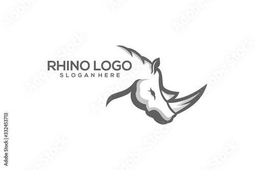 rhino logo design vector abstract illustrator modern