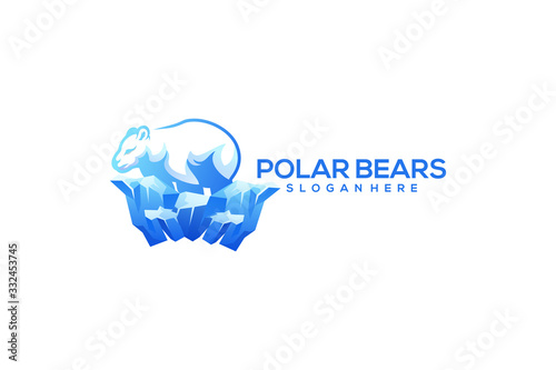 polar bears logo design vector abstract illustrator modern