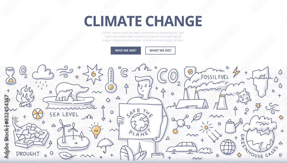 Climate Change Doodle Concept