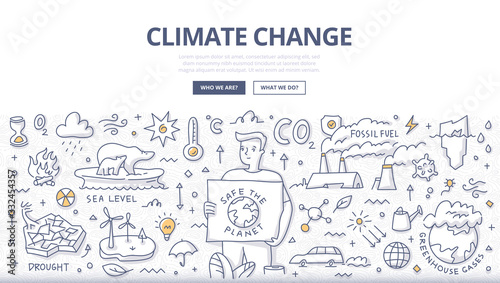 Climate Change Doodle Concept