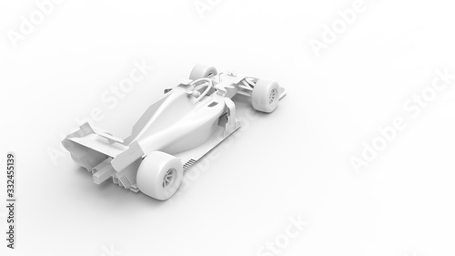 3D rendering of a race car aerodynamic high speed vehicle model