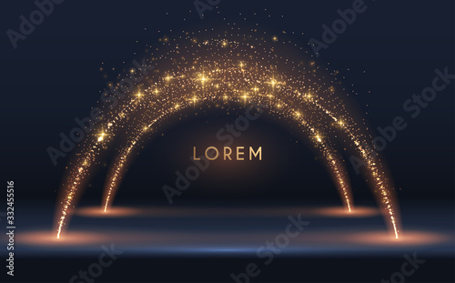 Abstract magic gold light background