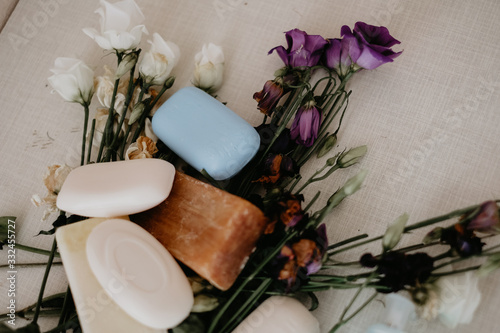 spa setting with flowers 