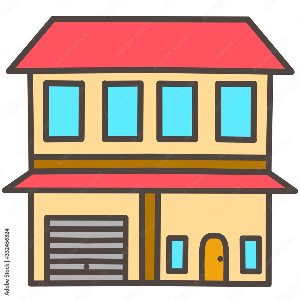 Luxury home icon with a very beautiful garage with a simple design Luxury home icon with a very beautiful garage with a simple design