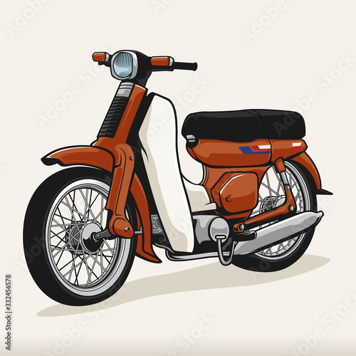 red Classic Vintage Duck Motorcycle