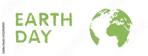 Earth Day vector horizontal banner. Vector template with the globe for Earth Day. Vector illustration for banners, posters, cards. Save the Planet concept, April 22