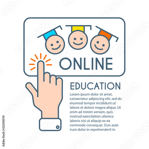 Online education icon. E-learning. Wed study. Podcast and stream.