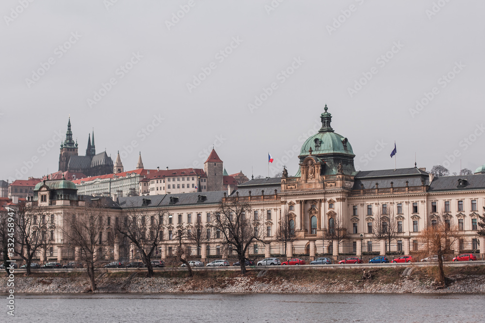 view of the river and buildings of Prague
