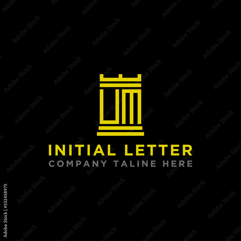 logo design inspiration for companies from the initial letters of the UM logo icon. -Vector logo design inspiration for companies from the initial letters of the UM logo icon. -Vector