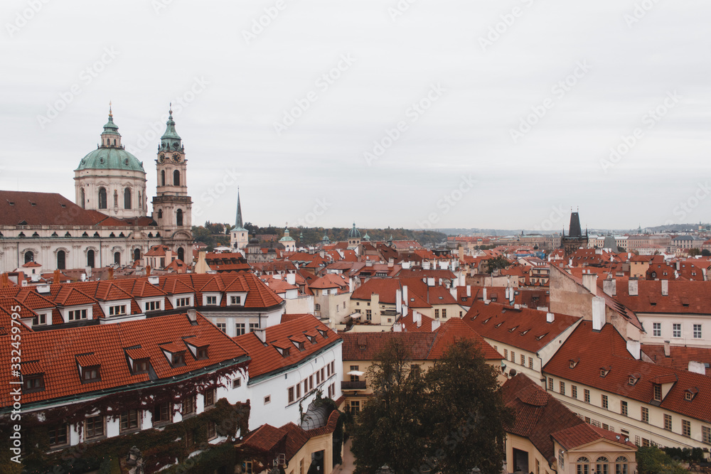 View of the roofs of the city. Prague