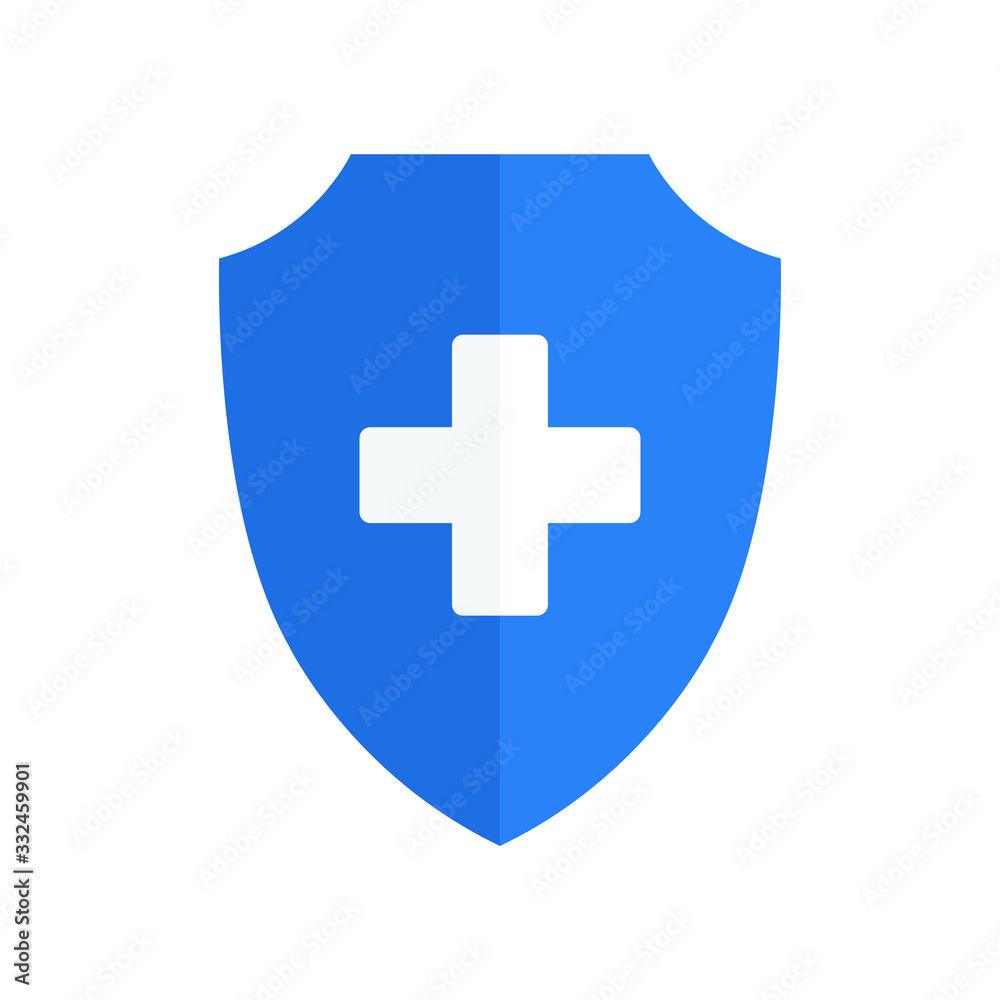 Medical shield icon.  Medical protection sign