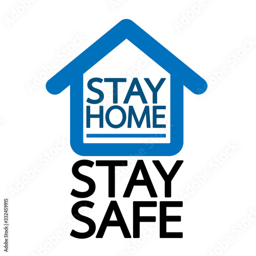 Stay home stay safe  quote vector illustration Coronavirus Covid-19 awareness