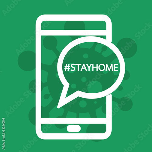 Stay home stay safe  quote vector illustration Coronavirus Covid-19 awareness