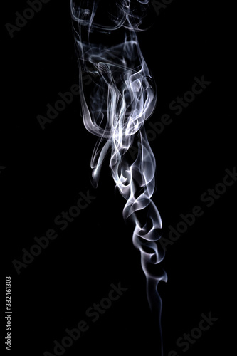 white smoke with black background