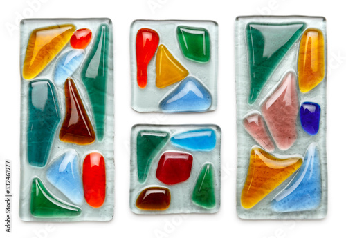 Fotografija Abstract composition made of colored glass by fusing technology