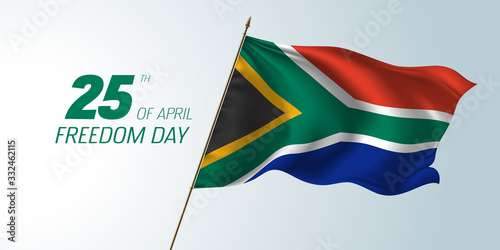 South Africa happy freedom day vector banner, greeting card