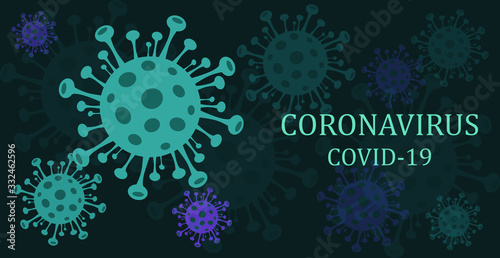 Coronavirus.  Background. Coronavirus 2019-nCoV. Coronavirus outbreak. Pandemic medical health risk, immunology, virology, epidemiology concept. Vector Illustration