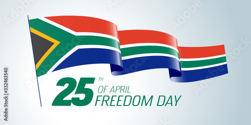 South Africa happy freedom day greeting card, banner vector illustration