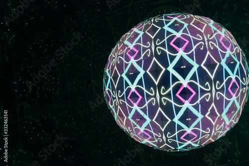 Photography optical illusion, lighted ball, wallpaper, mirror