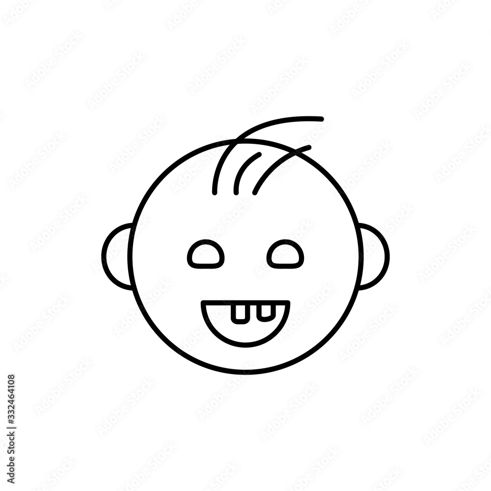 Fototapeta premium Milk tooth, baby icon. Simple line, outline vector elements of child for ui and ux, website or mobile application