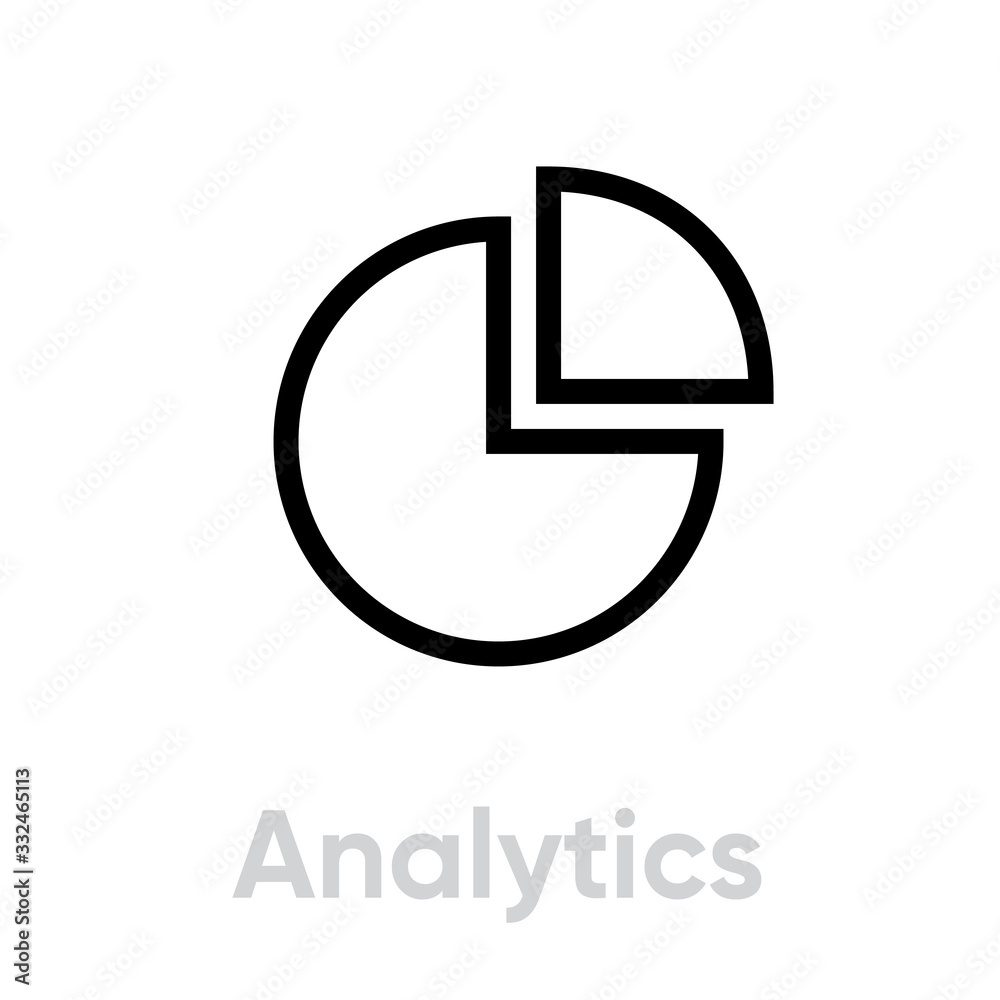 Analytics and Chart icon. Editable line vector. Analytics and Chart icon. Editable line vector.