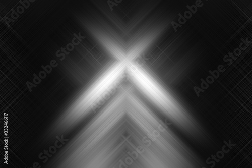 Straight abstract symmetrical beams of light crossing each other. 