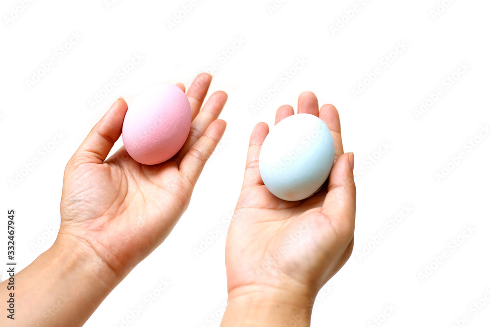 Perfect colorful handmade easter eggs in human hand isolated on a white background. Easter day concepts. Funny decoration. Happy Easter. Perfect colorful handmade easter eggs in human hand isolated on a white background. Easter day concepts. Funny decoration. Happy Easter.
