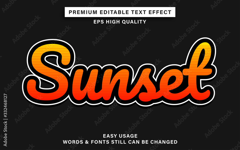 Obraz premium sunset text effect