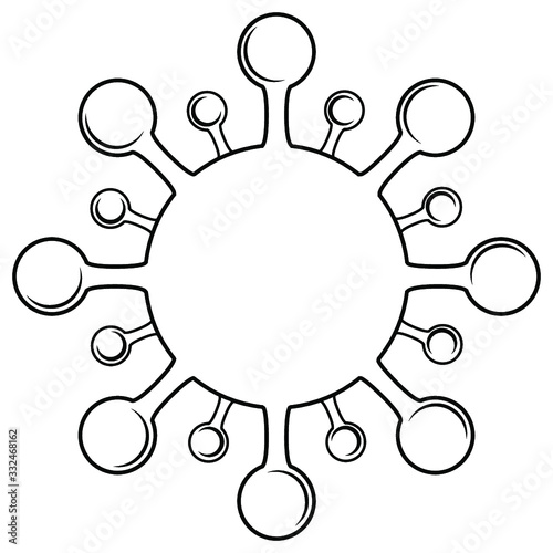 Corona virus silhouette on a white background
