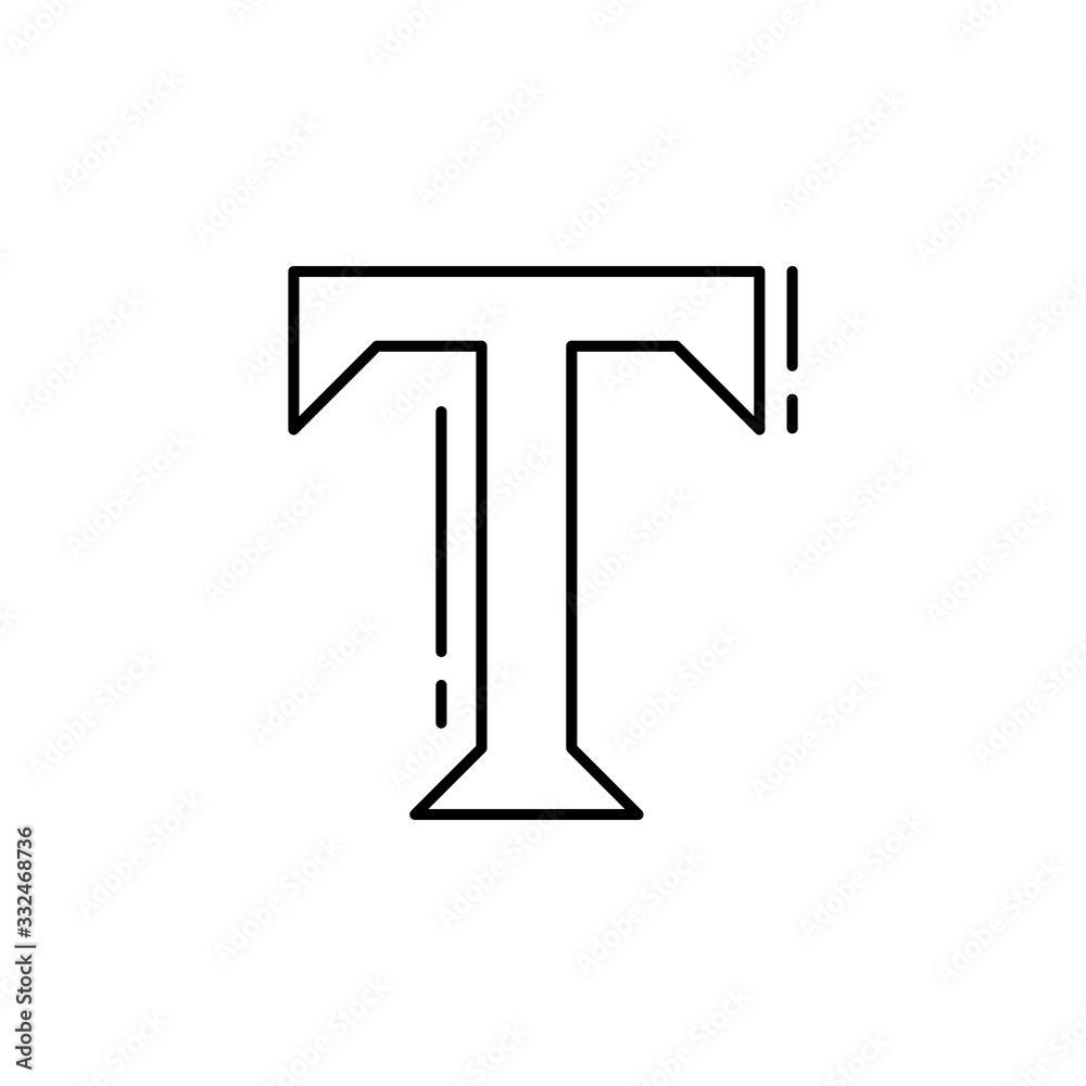 Text icon. Simple line, outline vector elements of design tools for ui and ux, website or mobile application Text icon. Simple line, outline vector elements of design tools for ui and ux, website or mobile application