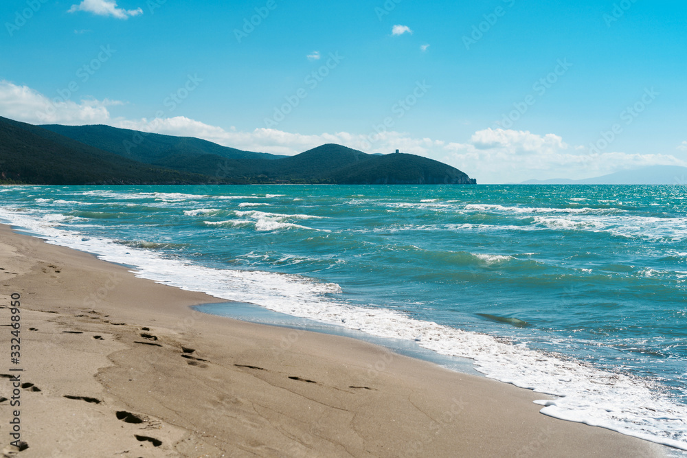 Sun of summer time on sky and sand of beach Sun of summer time on sky and sand of beach