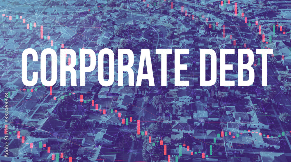 Corporate Debt theme with aerial view of residential Los Angeles Corporate Debt theme with aerial view of residential Los Angeles