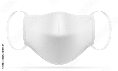 medical respiratory breathing mask for protection against diseases and infections transmitted by airborne droplets vector illustration