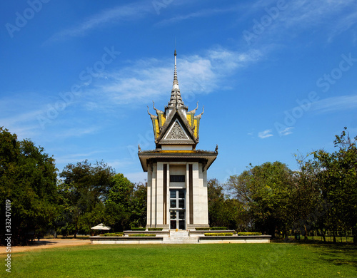 Billede på lærred Choeung Ek Monument, the Killing Fields in in Phnom Penh, Cambodia, mass grave o