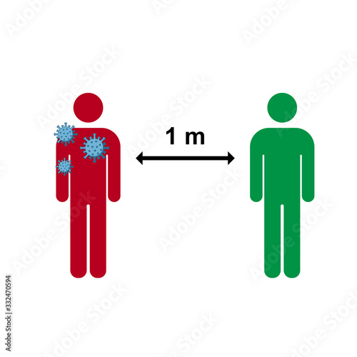 Coronavirus quarantine concept. Stay home and keeping social distance. Illustration of staying at home and maintaining social distance