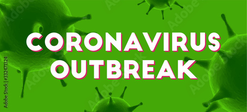 Coronavirus outbreak message. 3d Virus cells vector background. ncov-19 covid-19 epidemic