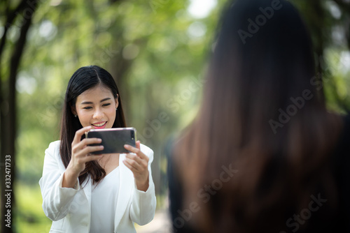 business women using Smartp...