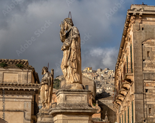 Modica cityscape. View to Historical Buildings. Sicily, Italy. © maxcam