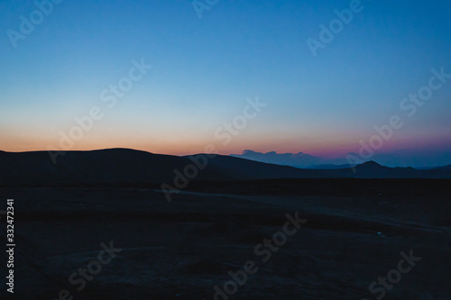 sunset in mountains