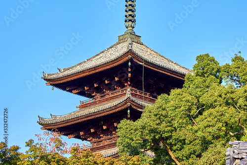Huge pagoda surrounded by trees