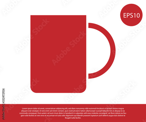 Red Coffee cup icon isolated on white background. Tea cup. Hot drink coffee. Vector Illustration