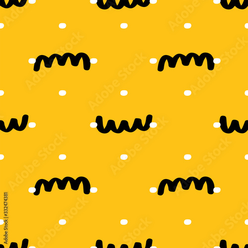 Geometric shapes seamless pattern hand drawn vector