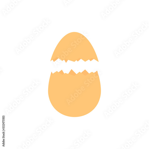 Broken egg illustration. Egg made by simple gradients, background - mesh-gradient.