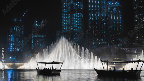 Sticker The dancing fountain in Dubai. United Arab Emirates.