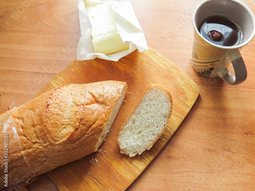 bread on a chopping board