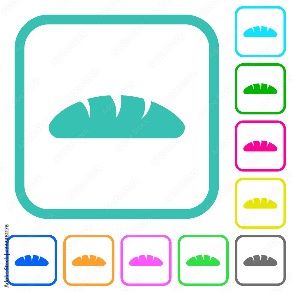 Bread vivid colored flat icons Bread vivid colored flat icons