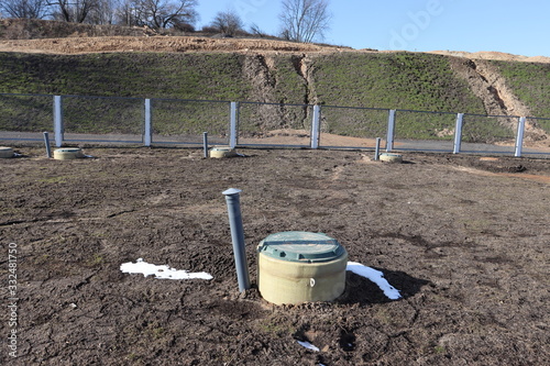 industiral luke in soil at construction site