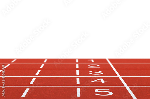 Running track with layout on white background