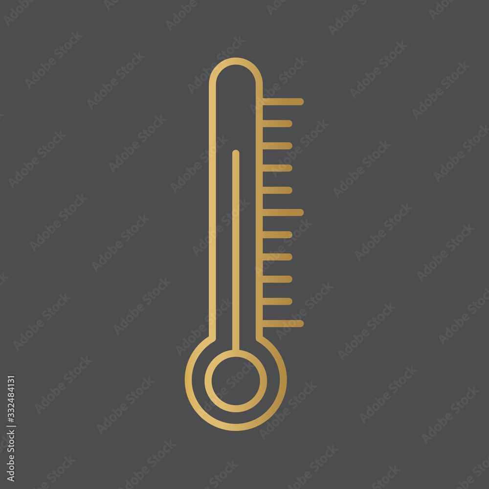 golden thermometer icon- vector illustration golden thermometer icon- vector illustration