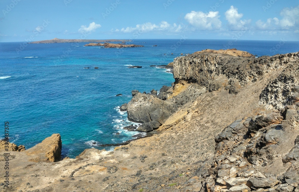 Deep blue water by the shores of Djeu in Cabo Verde